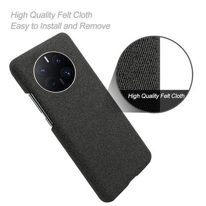 For Huawei Mate 50 Pro 4G Protective Case Anti-Scratch Hard PC+Cloth Phone Case Solid Color Shockproof Cover