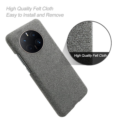 For Huawei Mate 50 Pro 4G Protective Case Anti-Scratch Hard PC+Cloth Phone Case Solid Color Shockproof Cover