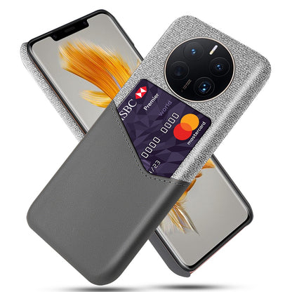 For Huawei Mate 50 Pro 4G Phone Case PU Leather Card Holder Design Cloth + Hard PC Phone Case Anti-Drop Protective Cover