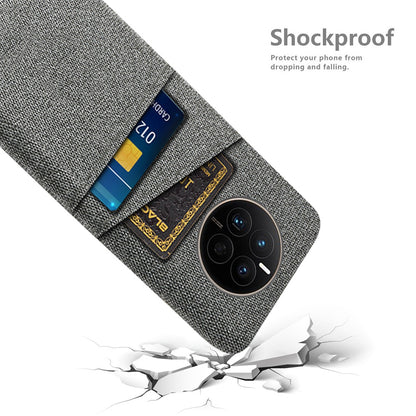 For Huawei Mate 50 4G Cloth Texture Phone Anti-drop Case Dual Card Slots Design PC Protective Cover