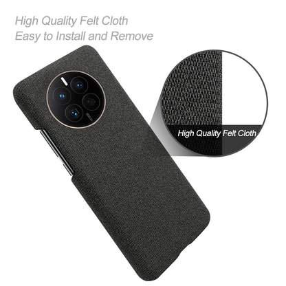 For Huawei Mate 50 4G Shockproof Case Solid Color Hard PC+Cloth Anti-Scratch Protective Cover