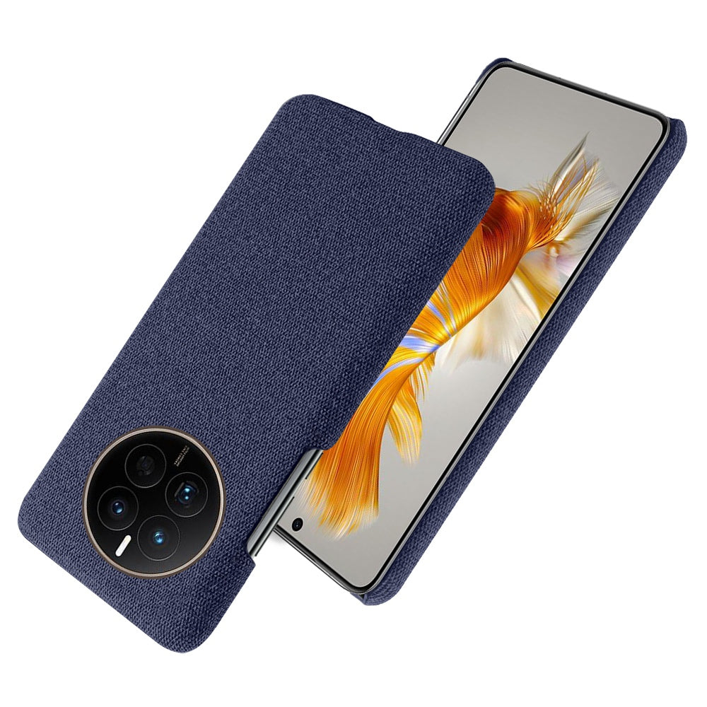 For Huawei Mate 50 4G Shockproof Case Solid Color Hard PC+Cloth Anti-Scratch Protective Cover