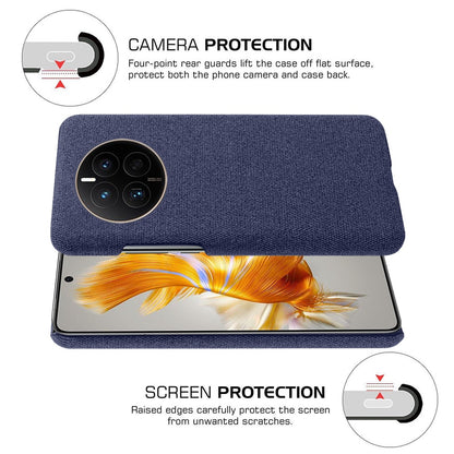 For Huawei Mate 50 4G Shockproof Case Solid Color Hard PC+Cloth Anti-Scratch Protective Cover