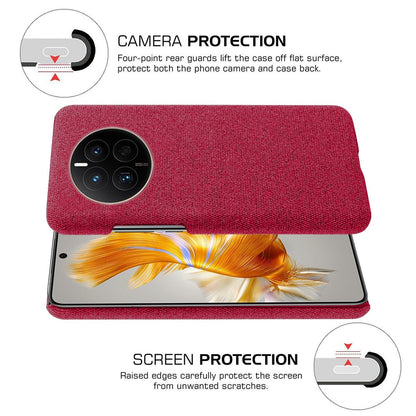 For Huawei Mate 50 4G Shockproof Case Solid Color Hard PC+Cloth Anti-Scratch Protective Cover