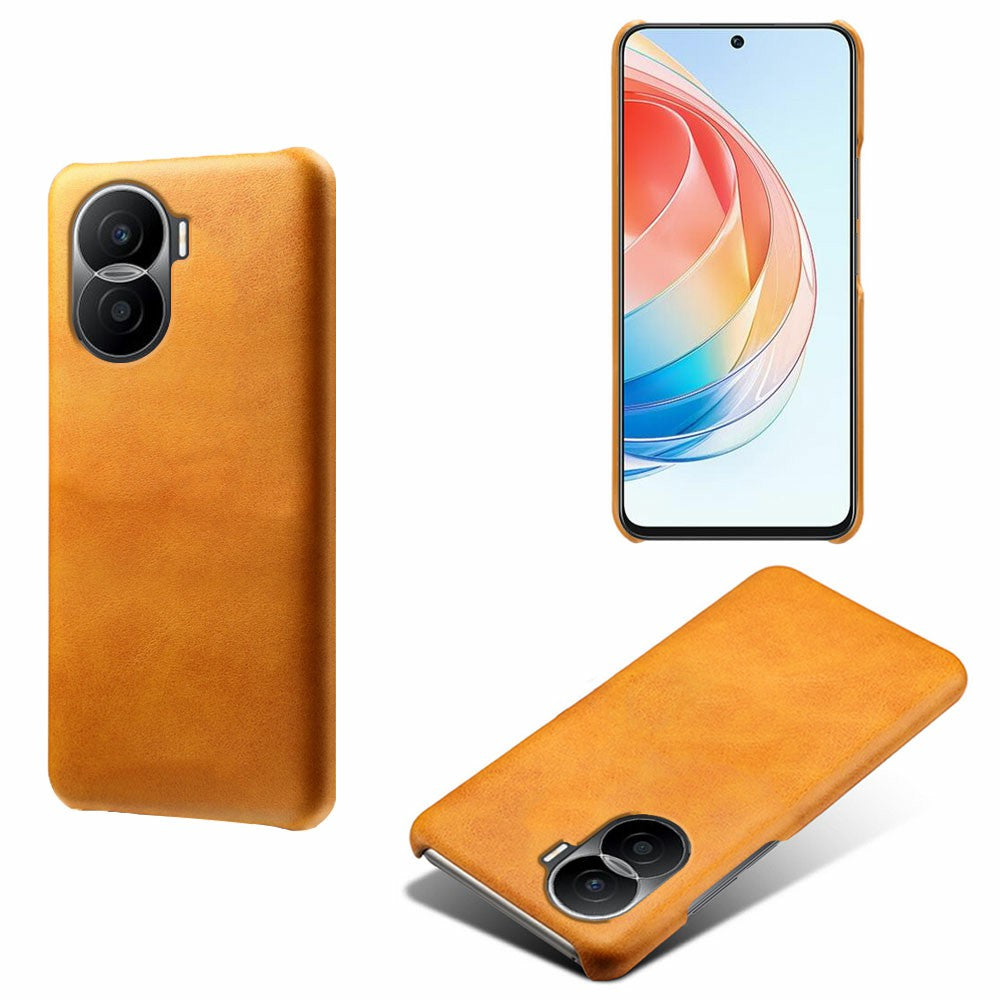 For Honor X40i 5G Slim Shockproof Phone Cover Calf Texture PU Leather Coated Hard PC Anti-Scratch Phone Case