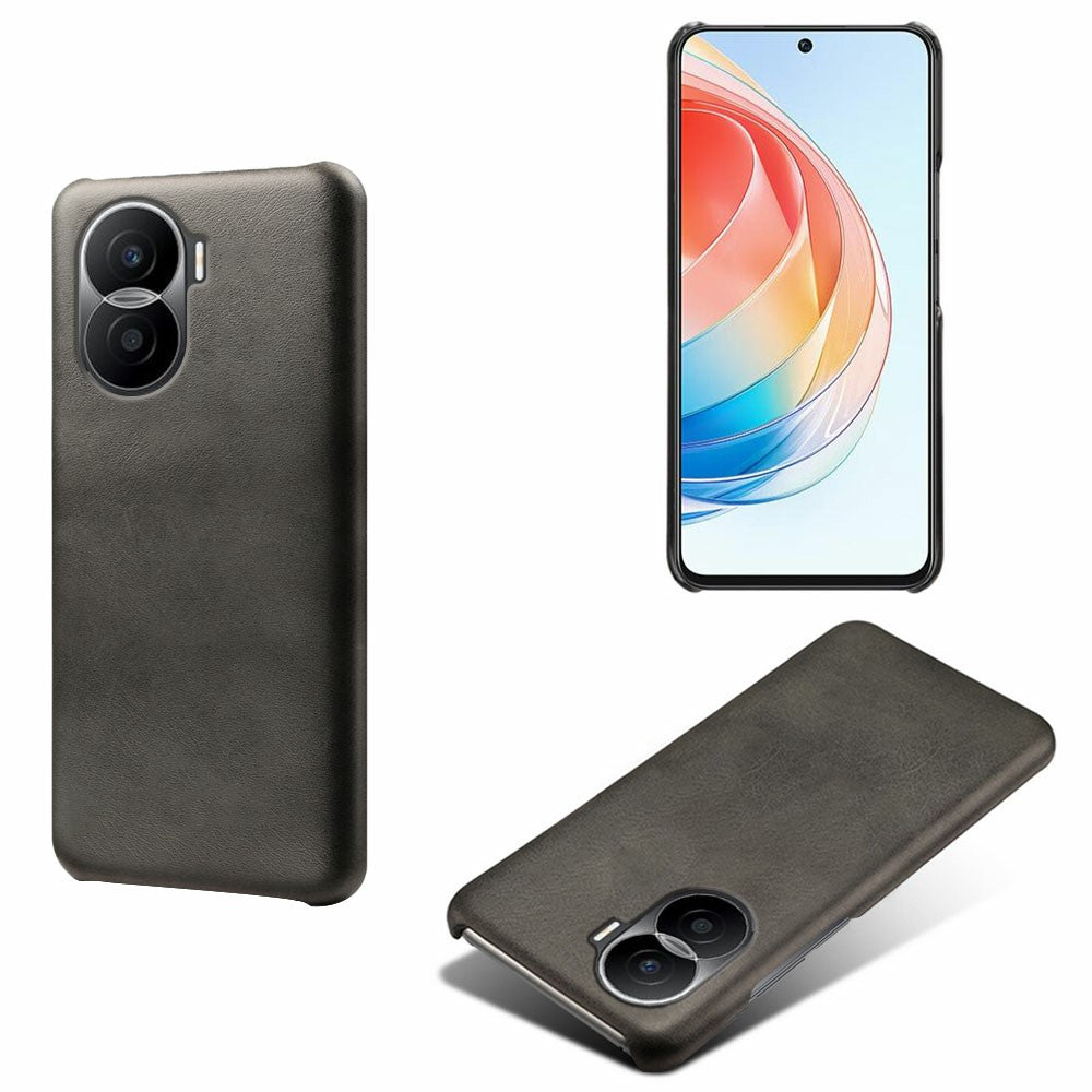 For Honor X40i 5G Slim Shockproof Phone Cover Calf Texture PU Leather Coated Hard PC Anti-Scratch Phone Case