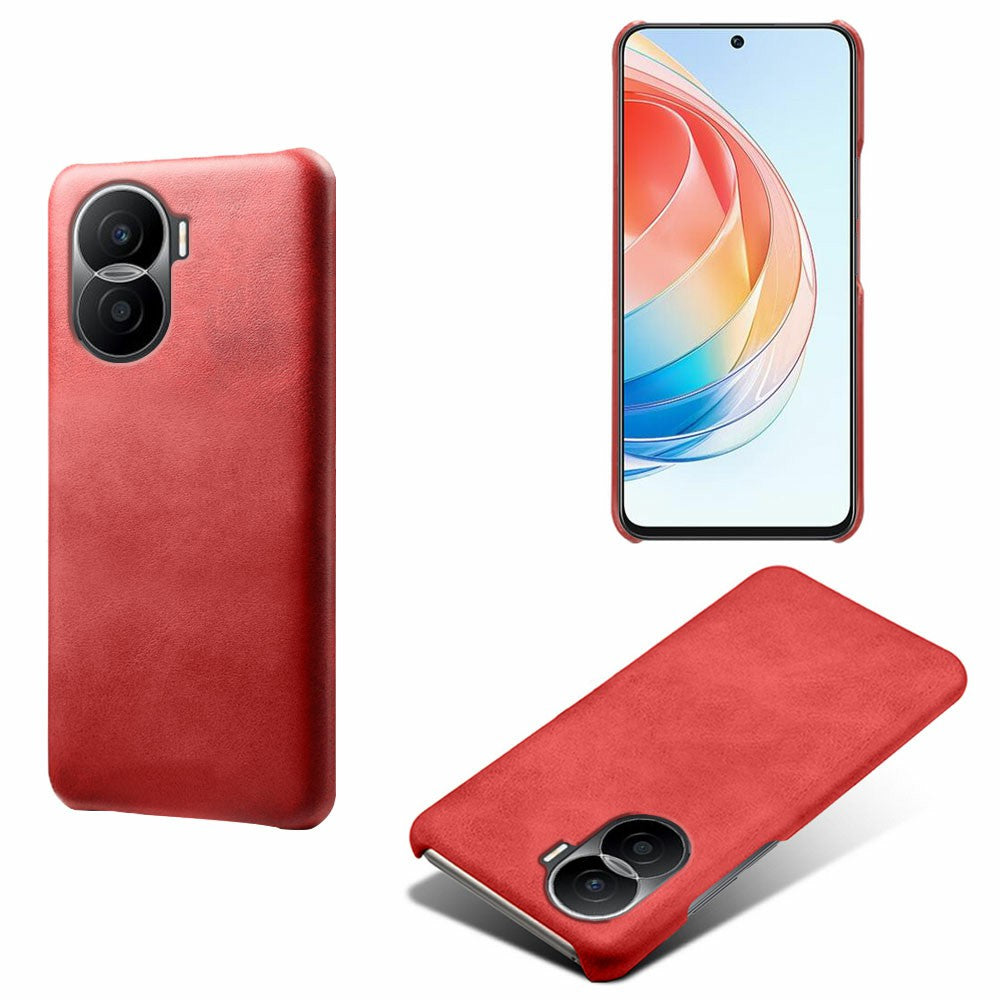 For Honor X40i 5G Slim Shockproof Phone Cover Calf Texture PU Leather Coated Hard PC Anti-Scratch Phone Case