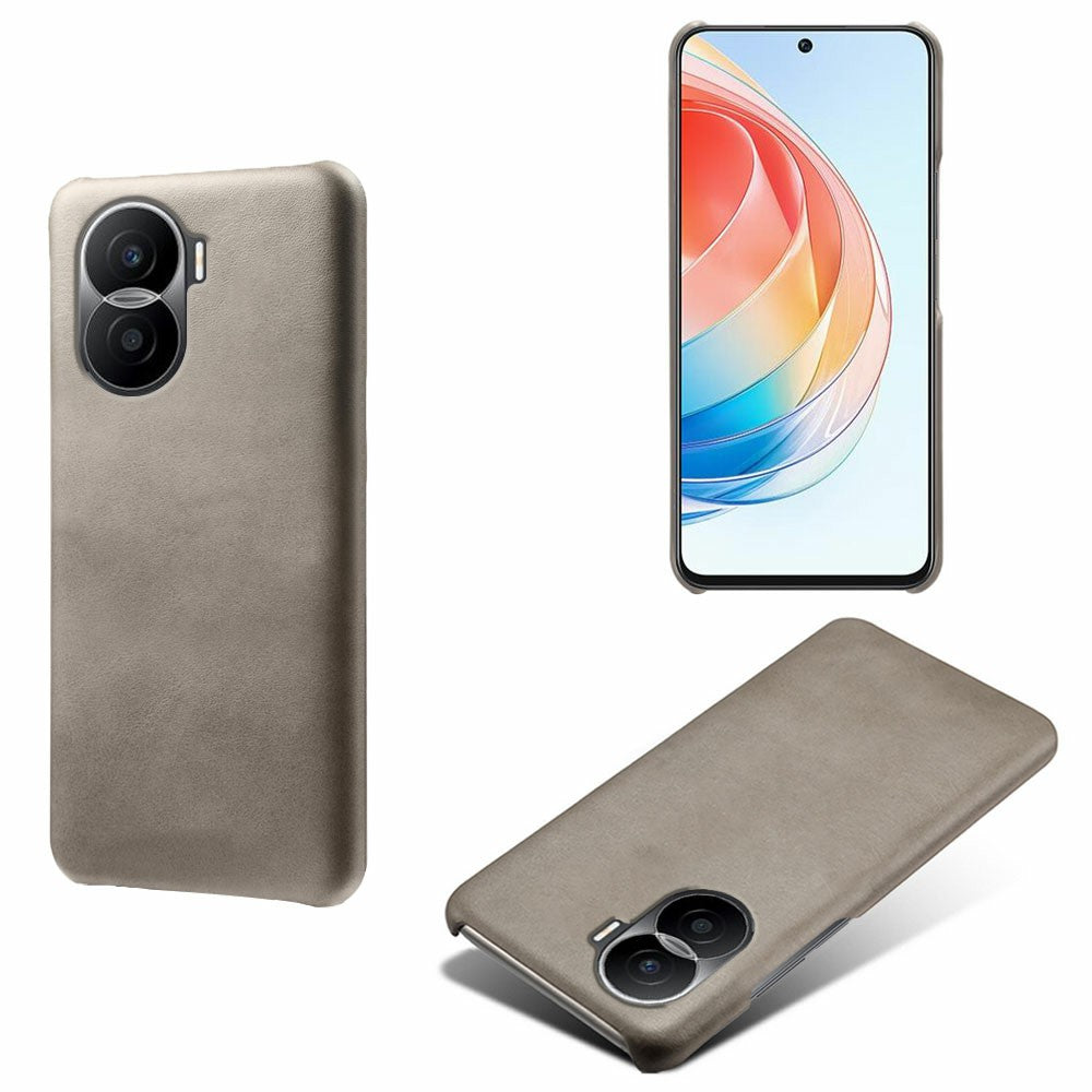 For Honor X40i 5G Slim Shockproof Phone Cover Calf Texture PU Leather Coated Hard PC Anti-Scratch Phone Case