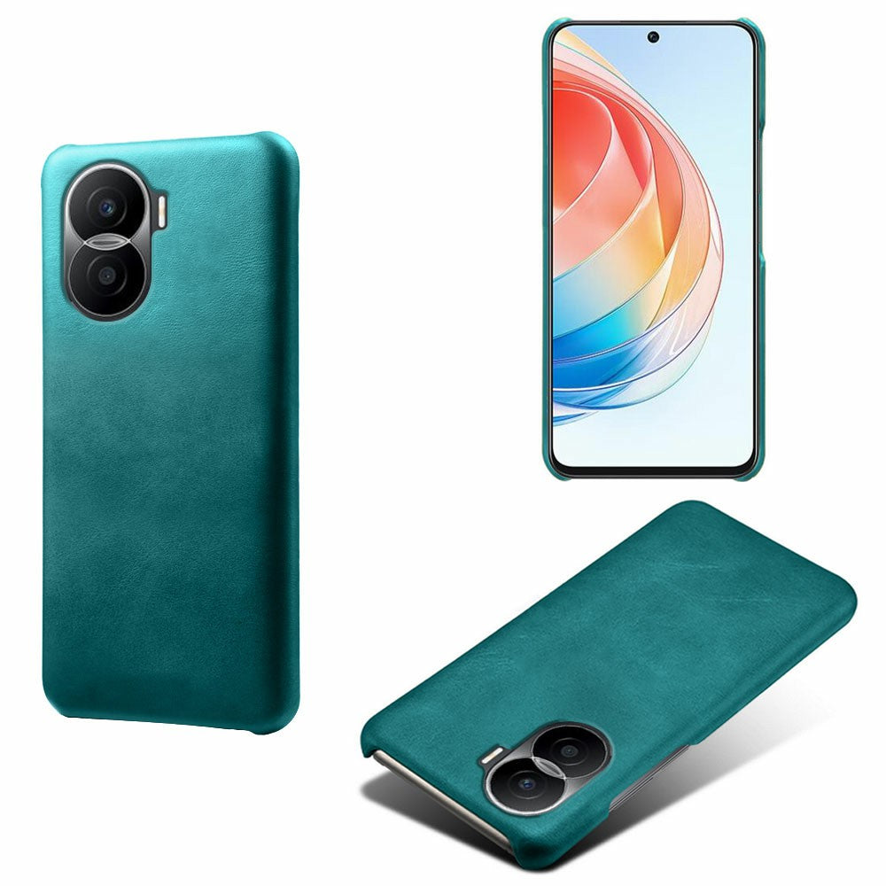 For Honor X40i 5G Slim Shockproof Phone Cover Calf Texture PU Leather Coated Hard PC Anti-Scratch Phone Case