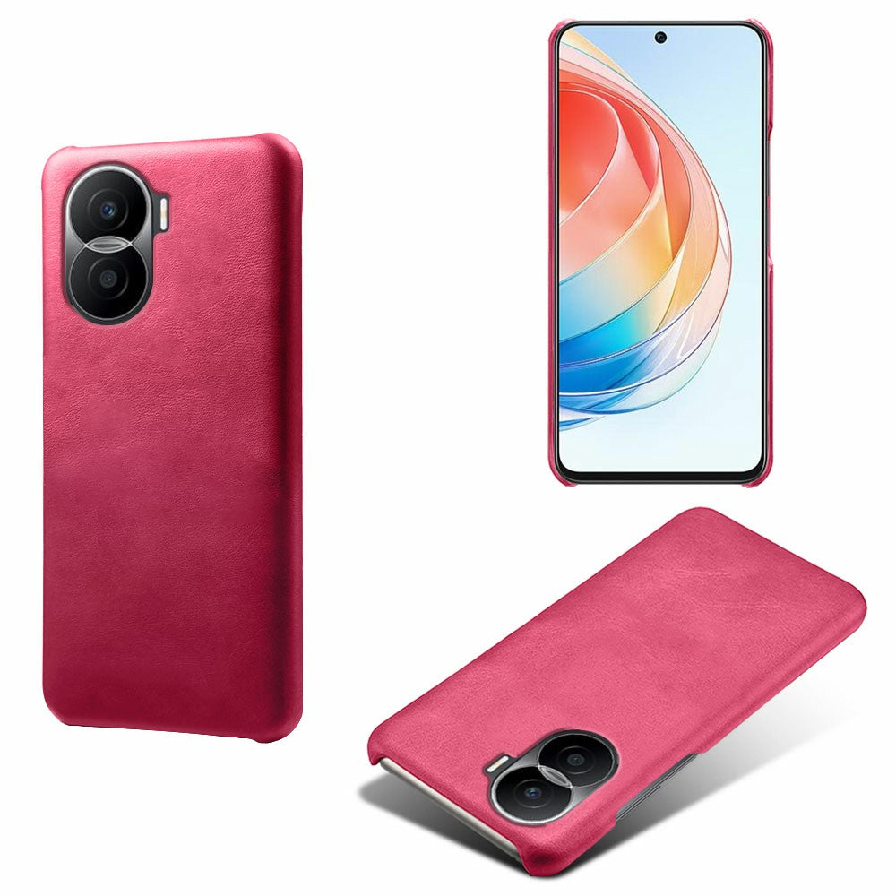 For Honor X40i 5G Slim Shockproof Phone Cover Calf Texture PU Leather Coated Hard PC Anti-Scratch Phone Case