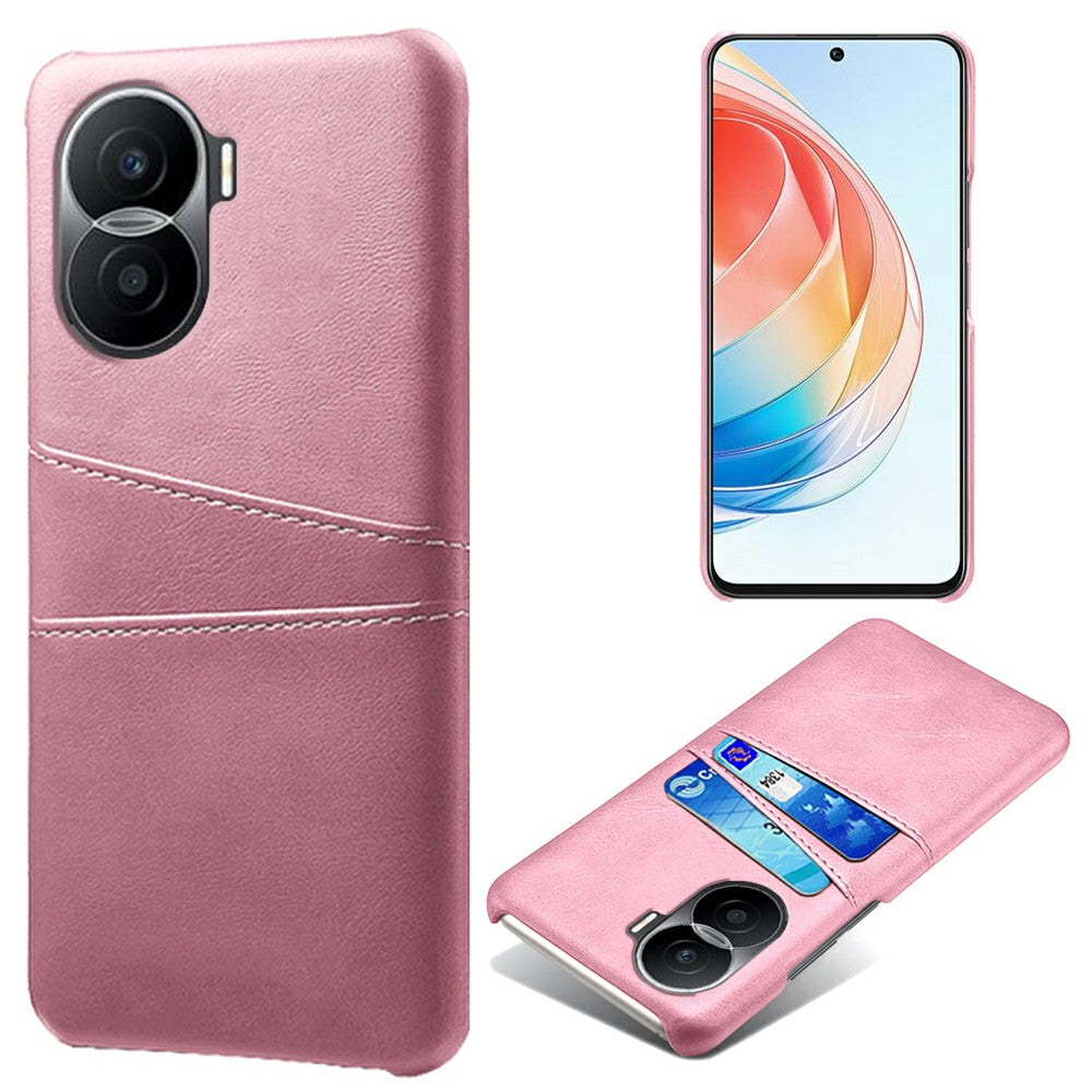 For Honor X40i 5G Dual Card Slots Holder Case PU Leather Coated Hard PC Protective Phone Cover