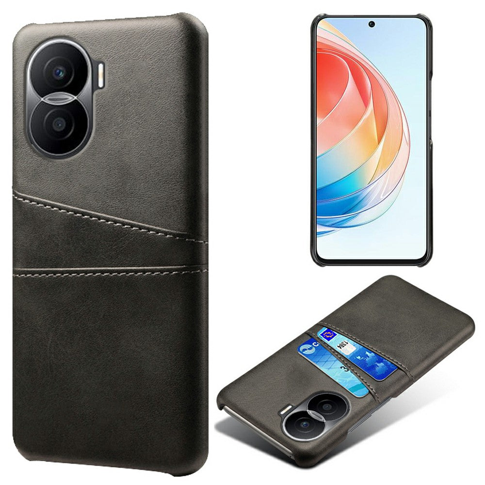 For Honor X40i 5G Dual Card Slots Holder Case PU Leather Coated Hard PC Protective Phone Cover