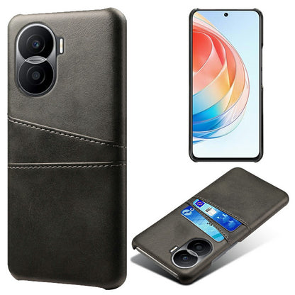 For Honor X40i 5G Dual Card Slots Holder Case PU Leather Coated Hard PC Protective Phone Cover