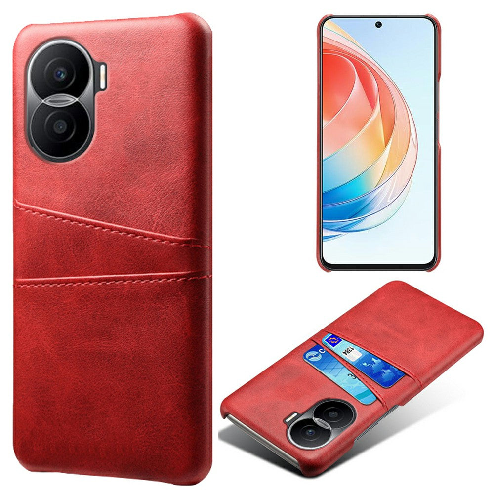 For Honor X40i 5G Dual Card Slots Holder Case PU Leather Coated Hard PC Protective Phone Cover
