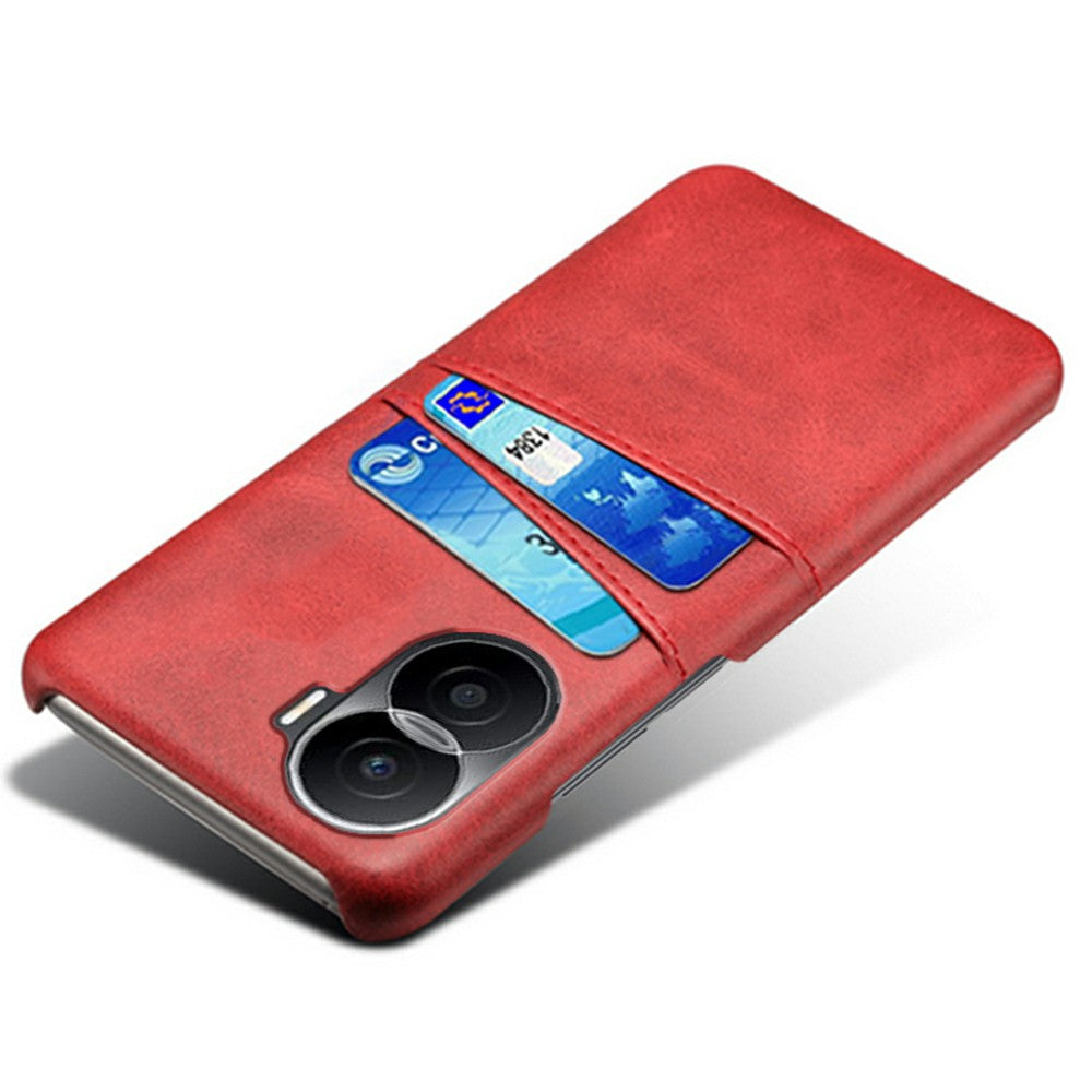 For Honor X40i 5G Dual Card Slots Holder Case PU Leather Coated Hard PC Protective Phone Cover