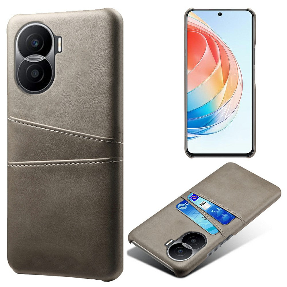 For Honor X40i 5G Dual Card Slots Holder Case PU Leather Coated Hard PC Protective Phone Cover