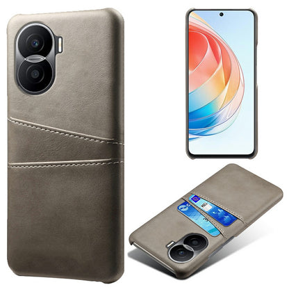 For Honor X40i 5G Dual Card Slots Holder Case PU Leather Coated Hard PC Protective Phone Cover