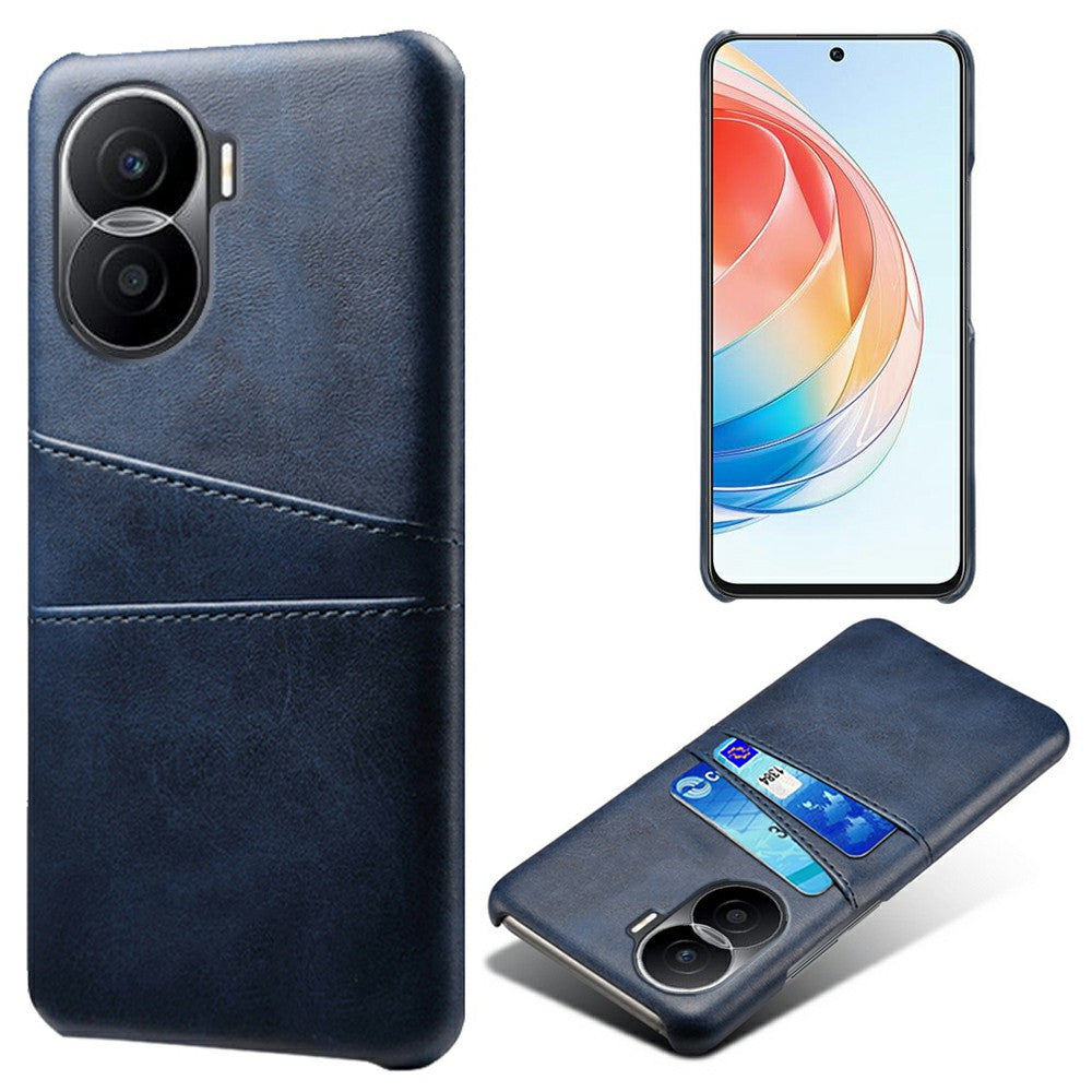 For Honor X40i 5G Dual Card Slots Holder Case PU Leather Coated Hard PC Protective Phone Cover