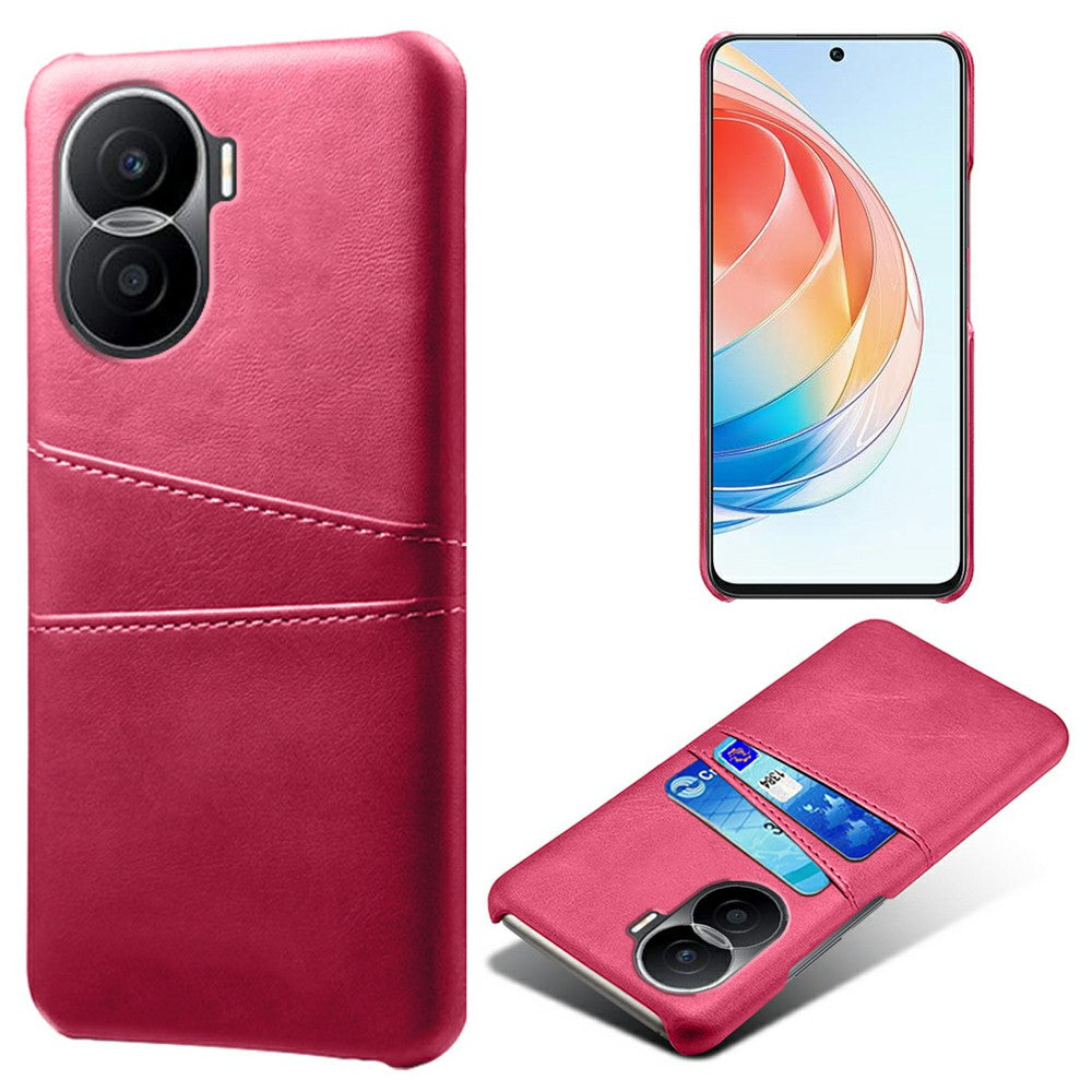 For Honor X40i 5G Dual Card Slots Holder Case PU Leather Coated Hard PC Protective Phone Cover