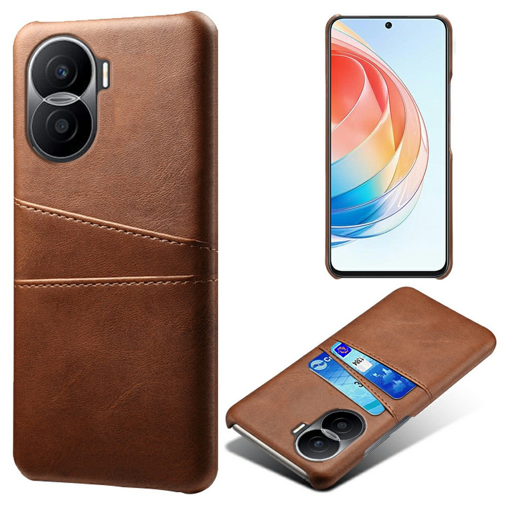 For Honor X40i 5G Dual Card Slots Holder Case PU Leather Coated Hard PC Protective Phone Cover