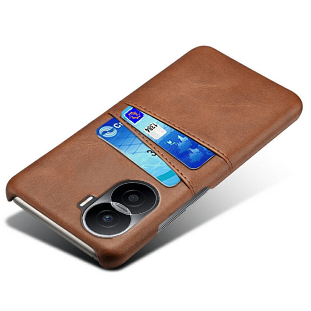 For Honor X40i 5G Dual Card Slots Holder Case PU Leather Coated Hard PC Protective Phone Cover