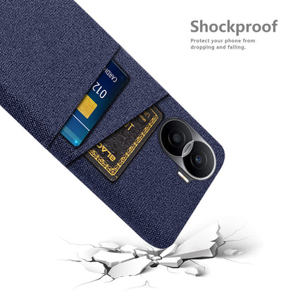 For Honor X40i 5G Cloth Texture Phone Case Dual Card Slots Anti-scratch Hard PC Protective Cover