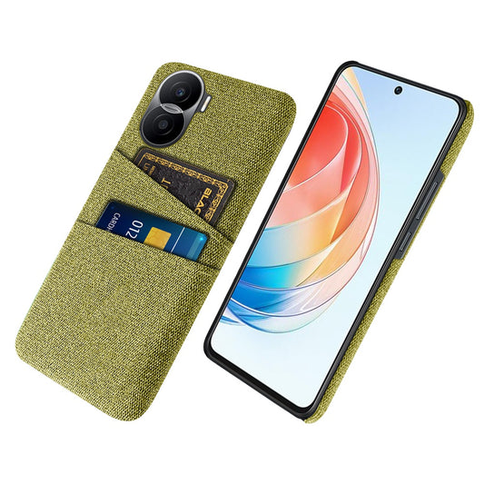 For Honor X40i 5G Cloth Texture Phone Case Dual Card Slots Anti-scratch Hard PC Protective Cover
