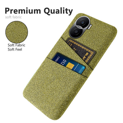 For Honor X40i 5G Cloth Texture Phone Case Dual Card Slots Anti-scratch Hard PC Protective Cover