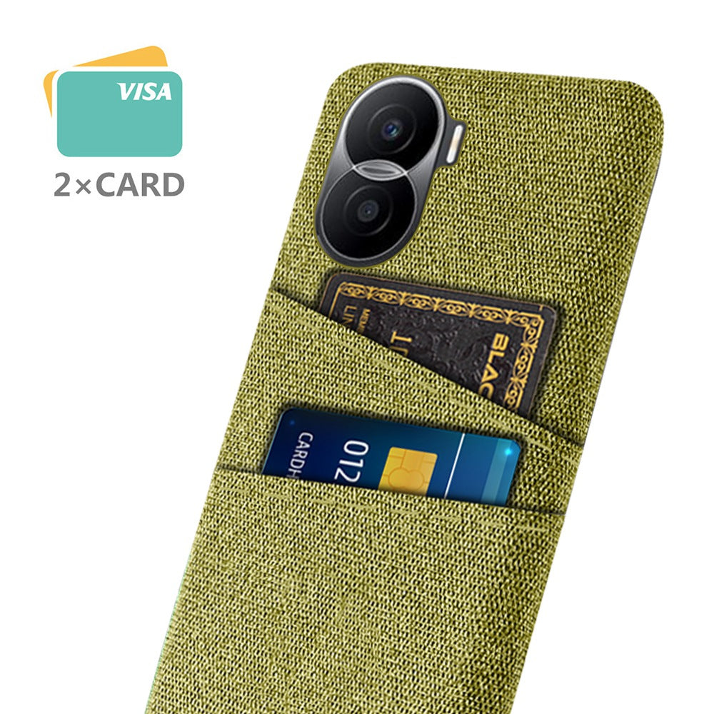 For Honor X40i 5G Cloth Texture Phone Case Dual Card Slots Anti-scratch Hard PC Protective Cover