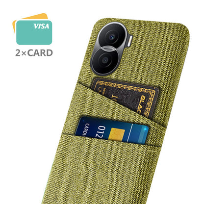 For Honor X40i 5G Cloth Texture Phone Case Dual Card Slots Anti-scratch Hard PC Protective Cover