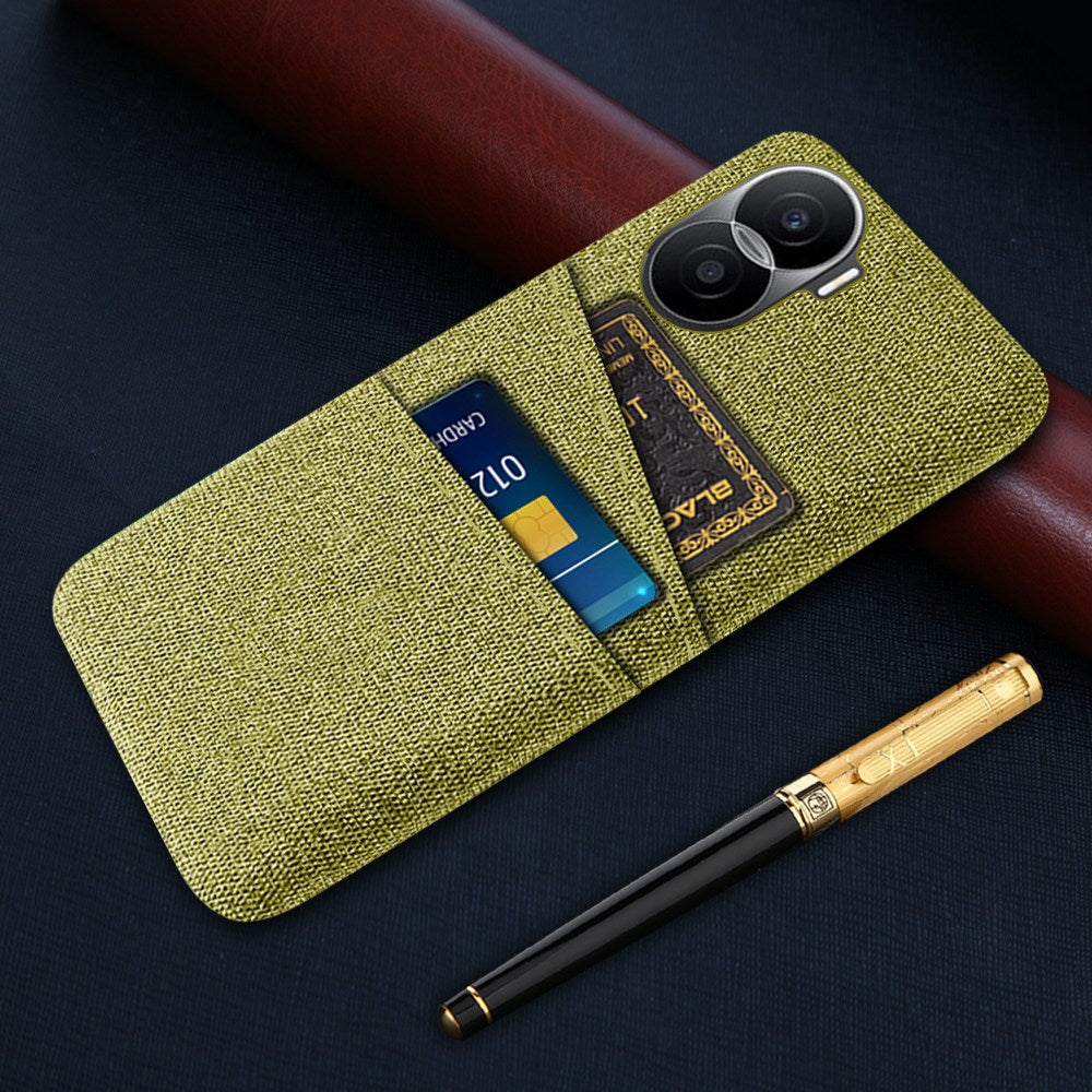 For Honor X40i 5G Cloth Texture Phone Case Dual Card Slots Anti-scratch Hard PC Protective Cover