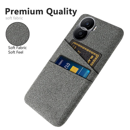 For Honor X40i 5G Cloth Texture Phone Case Dual Card Slots Anti-scratch Hard PC Protective Cover