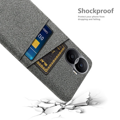 For Honor X40i 5G Cloth Texture Phone Case Dual Card Slots Anti-scratch Hard PC Protective Cover