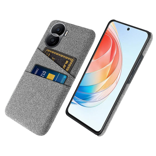 For Honor X40i 5G Cloth Texture Phone Case Dual Card Slots Anti-scratch Hard PC Protective Cover