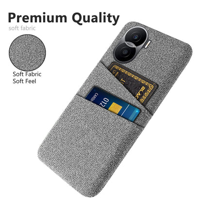 For Honor X40i 5G Cloth Texture Phone Case Dual Card Slots Anti-scratch Hard PC Protective Cover
