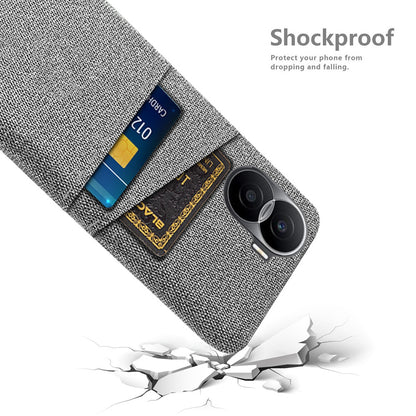 For Honor X40i 5G Cloth Texture Phone Case Dual Card Slots Anti-scratch Hard PC Protective Cover