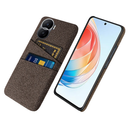 For Honor X40i 5G Cloth Texture Phone Case Dual Card Slots Anti-scratch Hard PC Protective Cover