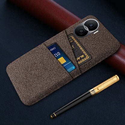 For Honor X40i 5G Cloth Texture Phone Case Dual Card Slots Anti-scratch Hard PC Protective Cover
