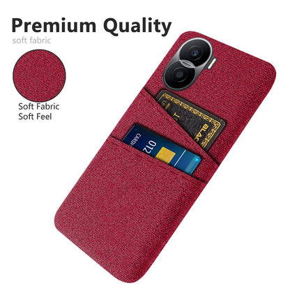 For Honor X40i 5G Cloth Texture Phone Case Dual Card Slots Anti-scratch Hard PC Protective Cover
