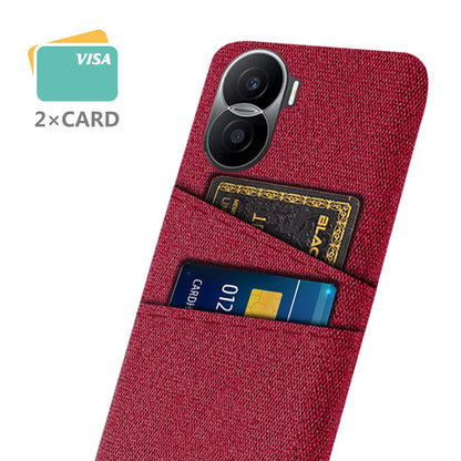 For Honor X40i 5G Cloth Texture Phone Case Dual Card Slots Anti-scratch Hard PC Protective Cover