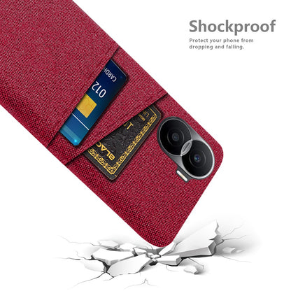 For Honor X40i 5G Cloth Texture Phone Case Dual Card Slots Anti-scratch Hard PC Protective Cover