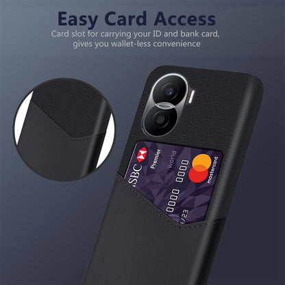 For Honor X40i 5G Anti-scratch Cloth Texture Cell Phone Cover PU Leather+ PC Card Holder Protective Case