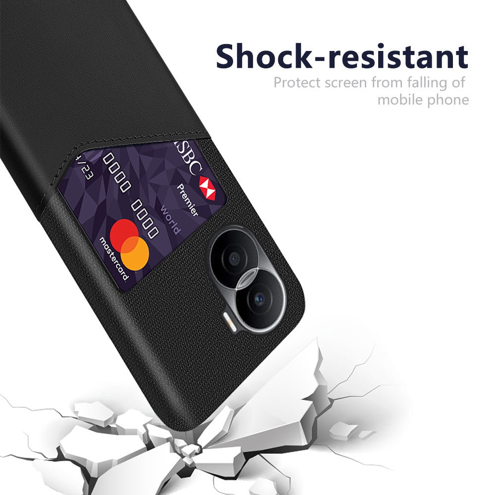 For Honor X40i 5G Anti-scratch Cloth Texture Cell Phone Cover PU Leather+ PC Card Holder Protective Case