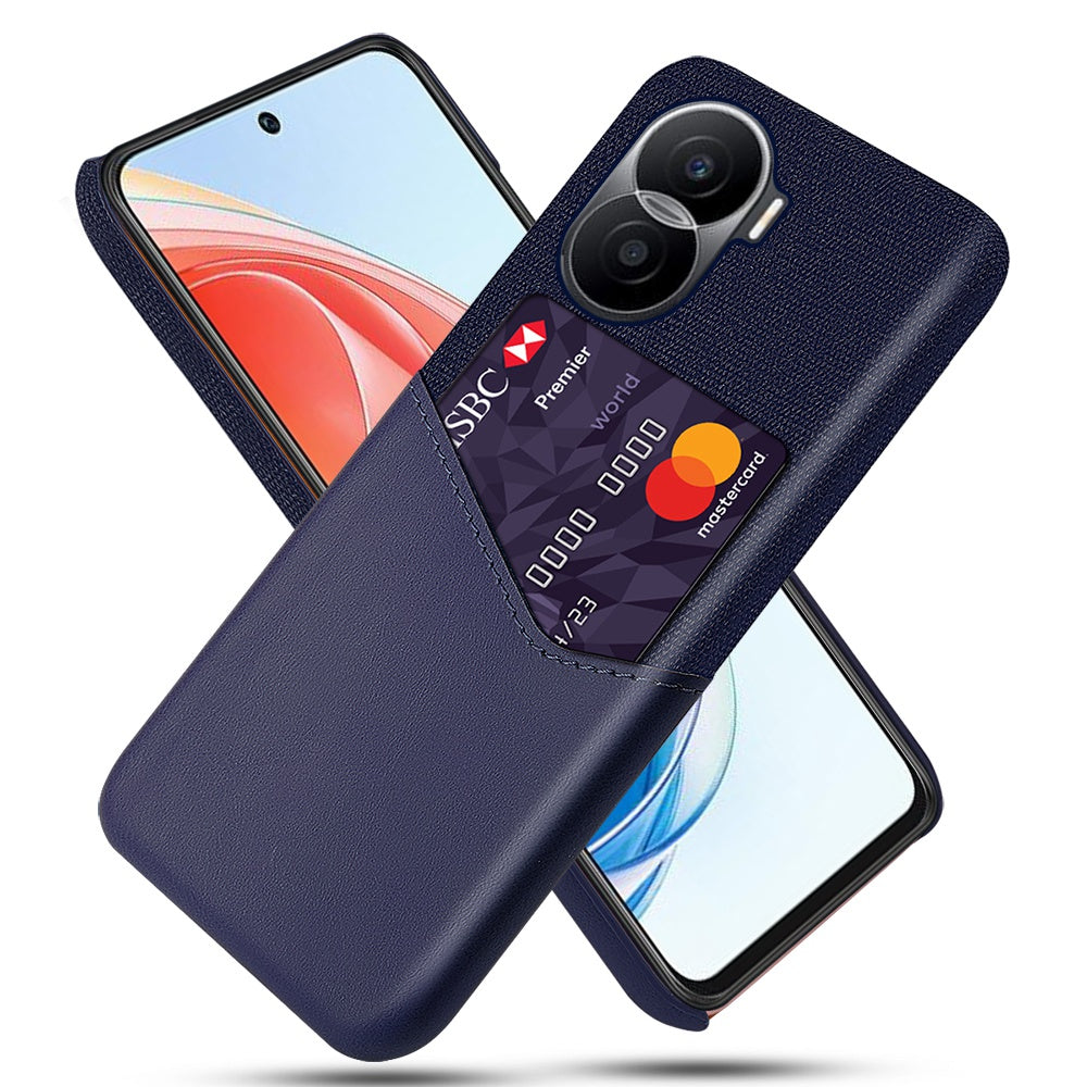 For Honor X40i 5G Anti-scratch Cloth Texture Cell Phone Cover PU Leather+ PC Card Holder Protective Case