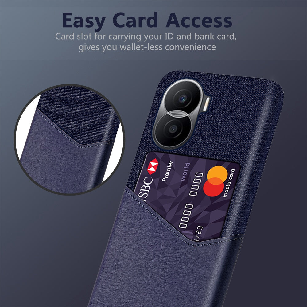 For Honor X40i 5G Anti-scratch Cloth Texture Cell Phone Cover PU Leather+ PC Card Holder Protective Case