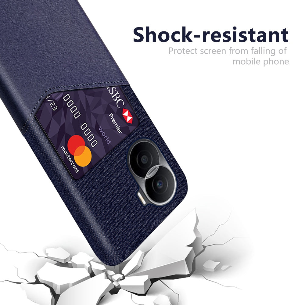 For Honor X40i 5G Anti-scratch Cloth Texture Cell Phone Cover PU Leather+ PC Card Holder Protective Case