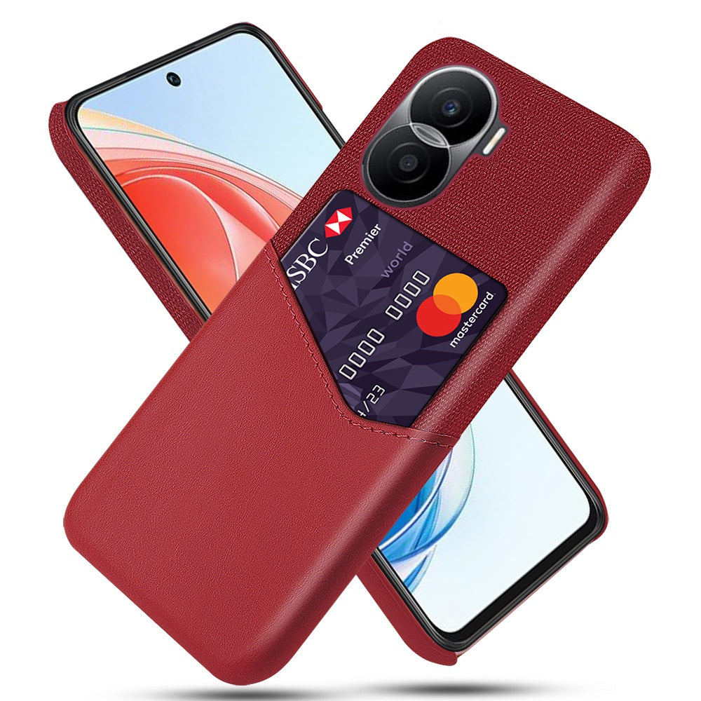 For Honor X40i 5G Anti-scratch Cloth Texture Cell Phone Cover PU Leather+ PC Card Holder Protective Case