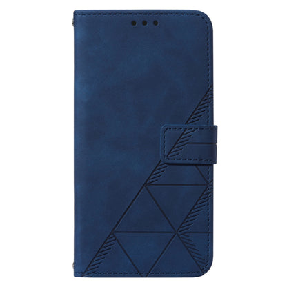 YB Imprinting Series-1 For Motorola Moto G32 4G PU Leather Imprinted Lines Business Phone Case Wallet Stand Cover with Hand Strap