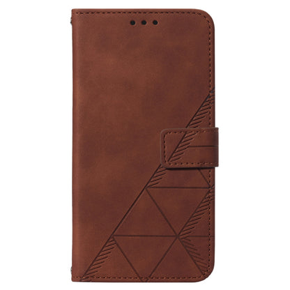 YB Imprinting Series-1 For Motorola Moto G32 4G PU Leather Imprinted Lines Business Phone Case Wallet Stand Cover with Hand Strap
