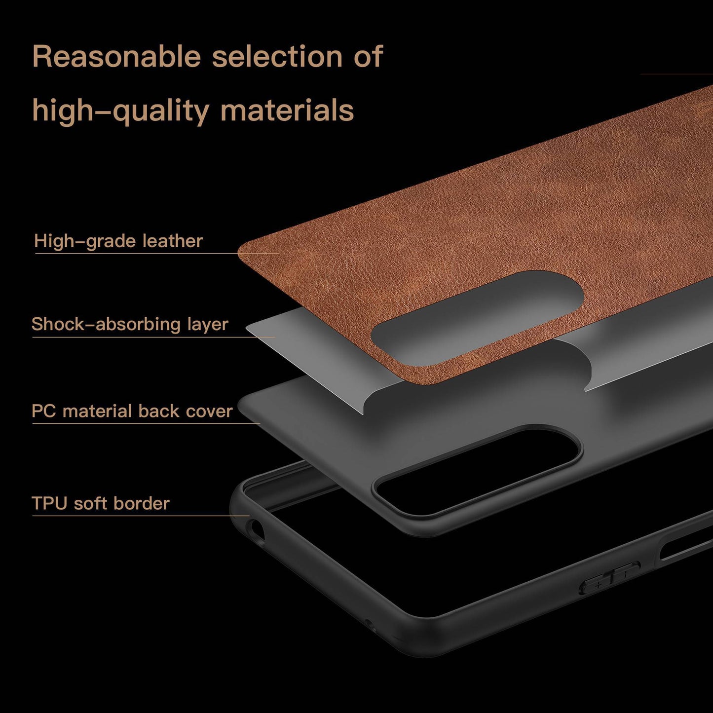 For Sony Xperia 5 III 5G Anti-scratch Phone Case, Anti-fingerprint Retro PU Leather Coated TPU+PC Phone Cover